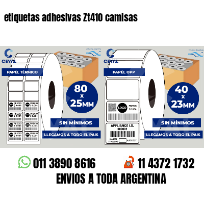 etiquetas adhesivas Zt410 camisas