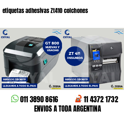 etiquetas adhesivas Zt410 colchones
