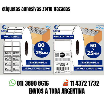 etiquetas adhesivas Zt410 frazadas