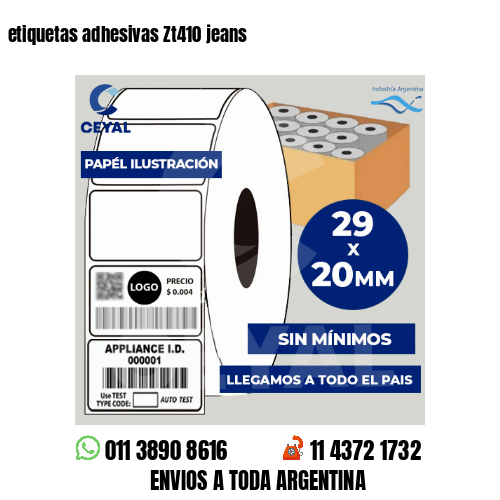 etiquetas adhesivas Zt410 jeans