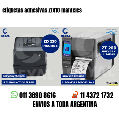 etiquetas adhesivas Zt410 manteles