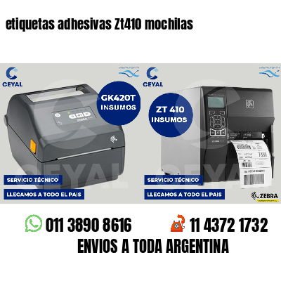 etiquetas adhesivas Zt410 mochilas