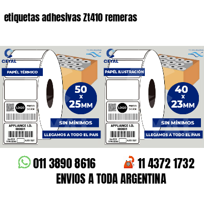 etiquetas adhesivas Zt410 remeras