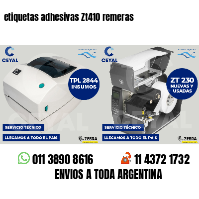 etiquetas adhesivas Zt410 remeras