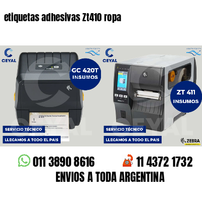 etiquetas adhesivas Zt410 ropa