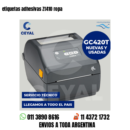 etiquetas adhesivas Zt410 ropa