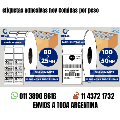 etiquetas adhesivas hoy Comidas por peso