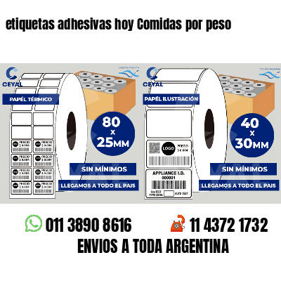 etiquetas adhesivas hoy Comidas por peso