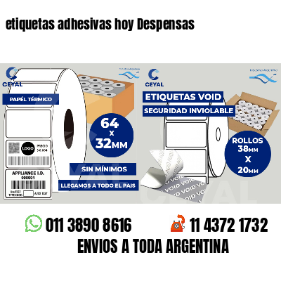 etiquetas adhesivas hoy Despensas