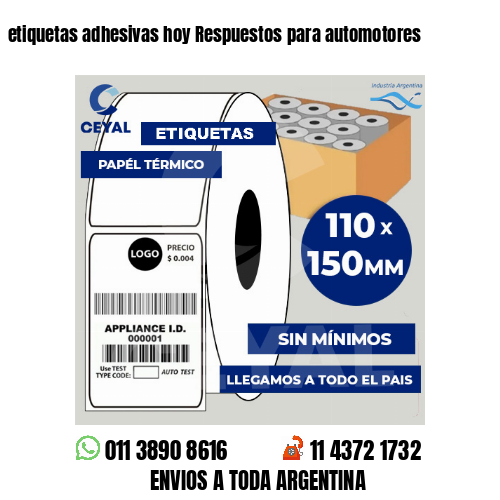 etiquetas adhesivas hoy Respuestos para automotores