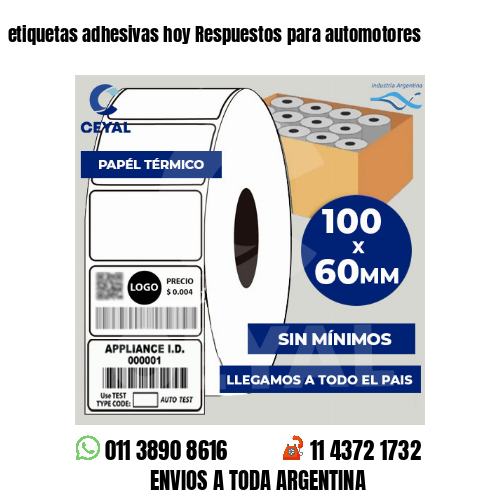 etiquetas adhesivas hoy Respuestos para automotores