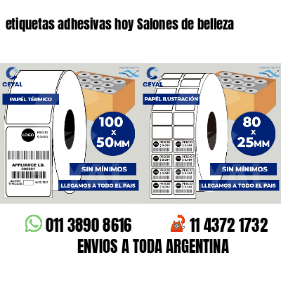 etiquetas adhesivas hoy Salones de belleza