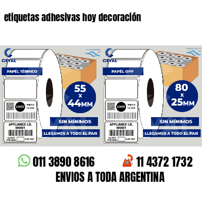 etiquetas adhesivas hoy decoración