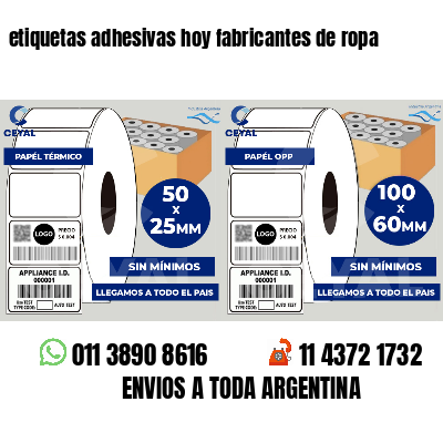 etiquetas adhesivas hoy fabricantes de ropa