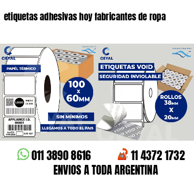 etiquetas adhesivas hoy fabricantes de ropa