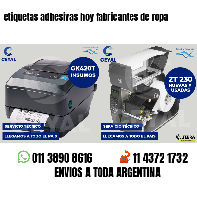etiquetas adhesivas hoy fabricantes de ropa