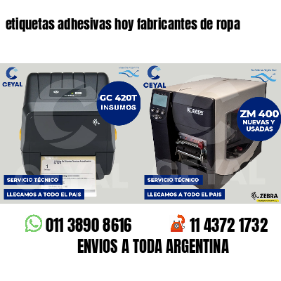 etiquetas adhesivas hoy fabricantes de ropa