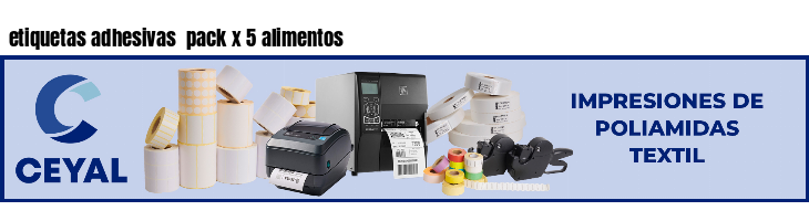 etiquetas adhesivas  pack x 5 alimentos
