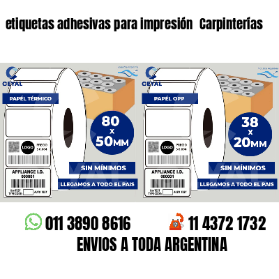 etiquetas adhesivas para impresión  Carpinterías