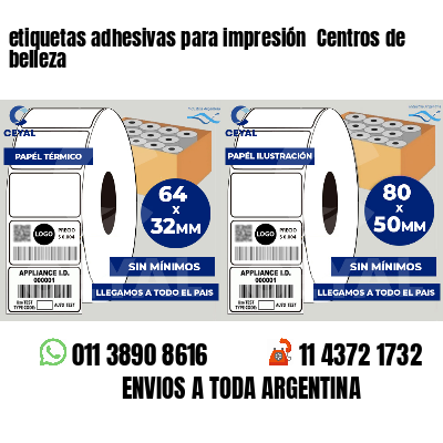 etiquetas adhesivas para impresión  Centros de belleza