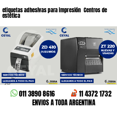 etiquetas adhesivas para impresión Centros de estética