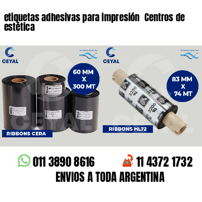 etiquetas adhesivas para impresión Centros de estética
