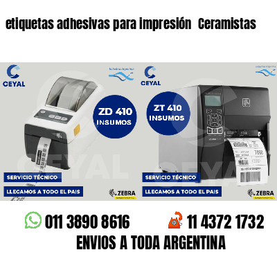 etiquetas adhesivas para impresión  Ceramistas