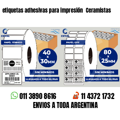 etiquetas adhesivas para impresión  Ceramistas