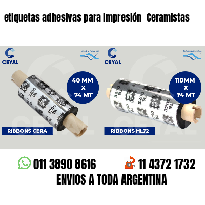 etiquetas adhesivas para impresión Ceramistas