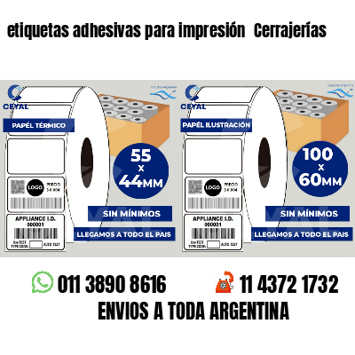 etiquetas adhesivas para impresión  Cerrajerías