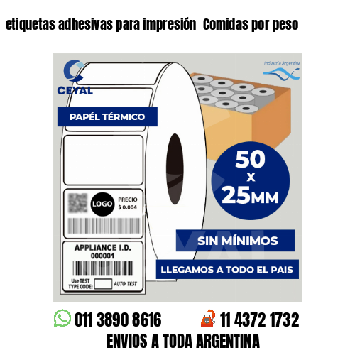 etiquetas adhesivas para impresión  Comidas por peso