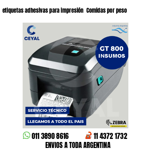 etiquetas adhesivas para impresión  Comidas por peso