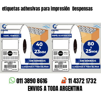 etiquetas adhesivas para impresión  Despensas