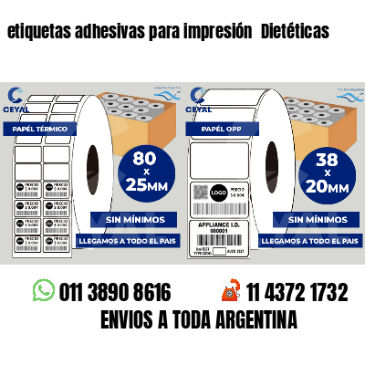 etiquetas adhesivas para impresión  Dietéticas