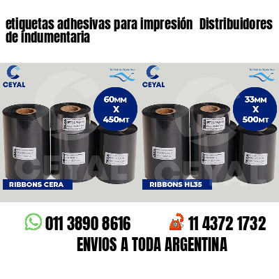 etiquetas adhesivas para impresión Distribuidores de indumentaria