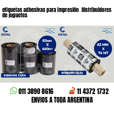 etiquetas adhesivas para impresión Distribuidores de juguetes