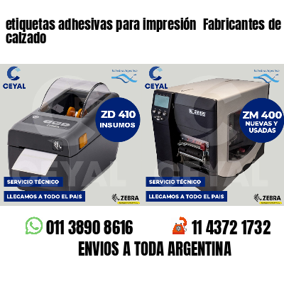etiquetas adhesivas para impresión  Fabricantes de calzado