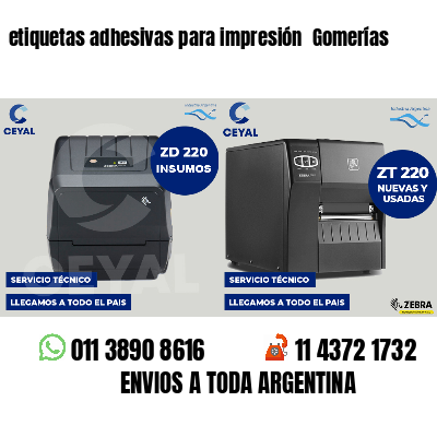 etiquetas adhesivas para impresión  Gomerías