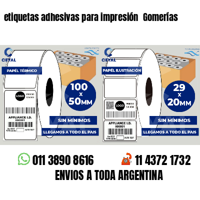 etiquetas adhesivas para impresión  Gomerías