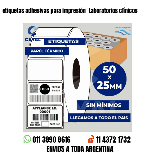 etiquetas adhesivas para impresión  Laboratorios clínicos