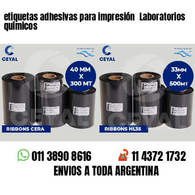 etiquetas adhesivas para impresión Laboratorios químicos