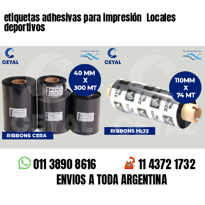 etiquetas adhesivas para impresión Locales deportivos