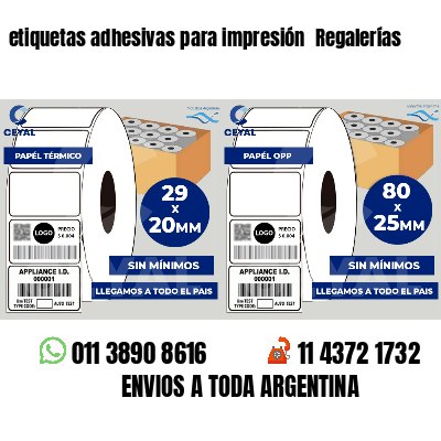 etiquetas adhesivas para impresión  Regalerías