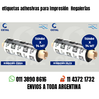 etiquetas adhesivas para impresión Regalerías
