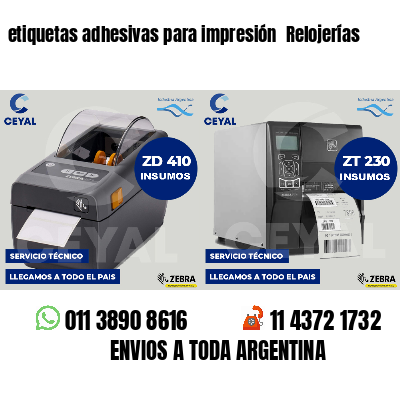 etiquetas adhesivas para impresión  Relojerías