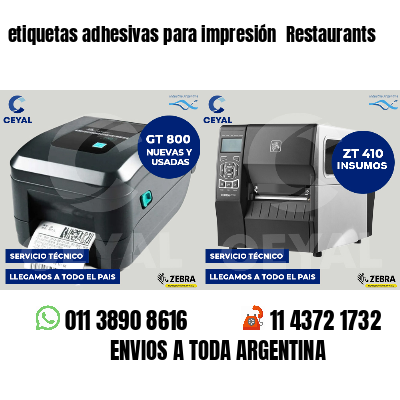 etiquetas adhesivas para impresión  Restaurants
