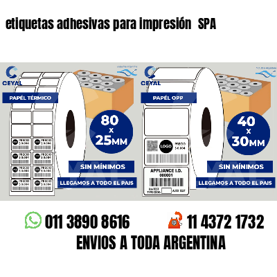 etiquetas adhesivas para impresión  SPA