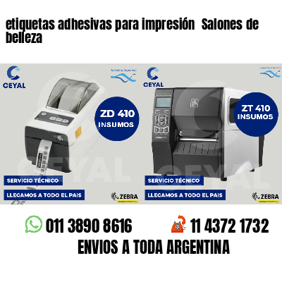 etiquetas adhesivas para impresión  Salones de belleza