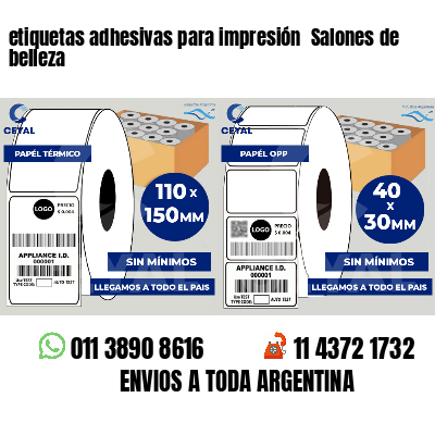 etiquetas adhesivas para impresión  Salones de belleza