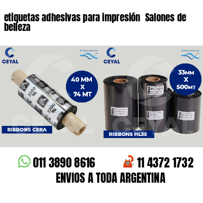 etiquetas adhesivas para impresión Salones de belleza
